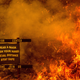 Flames from the LNU Lightning Complex fires burn in Napa County on Aug. 18, 2020.